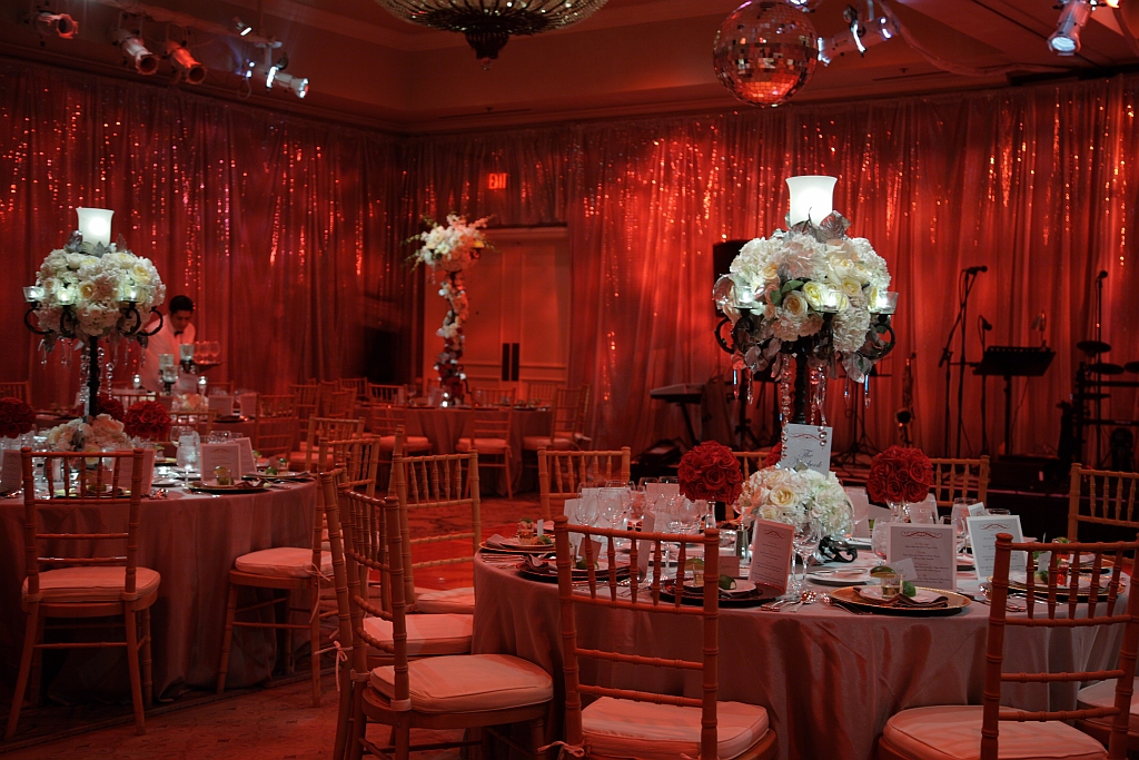 Red Sequin Ballroom Reception